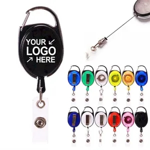 Custom Oval Outdoor ABS Retractable Keychain