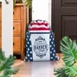 Custom American Flag Drawstring Tote Bags | https://www.bestnamebadges.com
