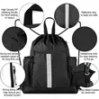 Drawstring Sports Backpack Bags With Bottle Holders | https://www.bestnamebadges.com