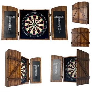 Custom Full Page Darts Board Set with Wood Cabinet