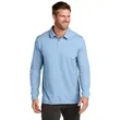 TravisMathew Oceanside Heather Long Sleeve Polo | https://www.bestnamebadges.com