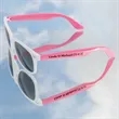 Custom White Frame Plastic Sunglasses | https://www.bestnamebadges.com