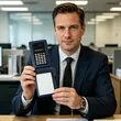 Leather Business Pocket Notepad W/ Calculator & Pen | https://www.bestnamebadges.com