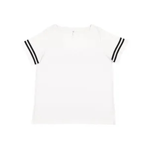 LAT Women's Curvy Collection Vintage Football T-Shirt - 3837