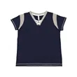 LAT Women's Curvy Lace Up Fine Jersey Tee - 3833 | https://www.bestnamebadges.com