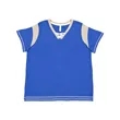 LAT Women's Curvy Lace Up Fine Jersey Tee - 3833 | https://www.bestnamebadges.com