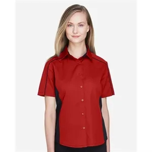 North End Women's Fuse Colorbloack Twill Short Sleeve Shi...