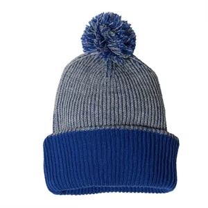 Sportsman 12" Speckled Pom-Pom Cuffed Beanie - SP70