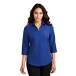 Port Authority Ladies 3/4-Sleeve Carefree Poplin Shirt. | https://www.bestnamebadges.com