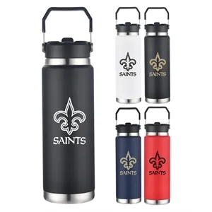 Union Printed - 30 Oz. Vacuum Water Bottle w/ Handle