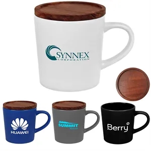 16oz. Ceramic Mug with Sealing Wood Lid