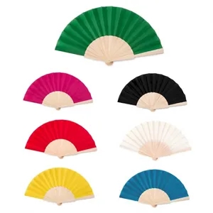 Elegant Wooden Hand Fan with Polyester Fabric