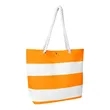 Striped Canvas Large Shopping Tote Bag W/ Rope Handle | https://www.bestnamebadges.com
