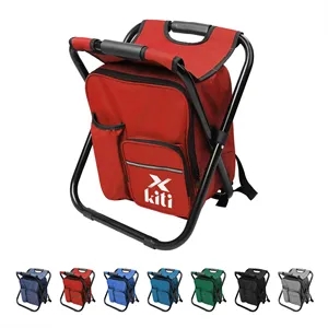 Oxford Folding Stool Backpack Insulated Cooler Bag Chair