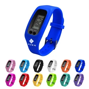 Silicone Wrist Pedometer Fitness Tracker Watch W/ 4 Modes