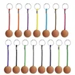 1.4" Oak Floating Cork Ball Keychain Boat Sailing | https://www.bestnamebadges.com