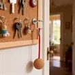 1.4" Oak Floating Cork Ball Keychain Boat Sailing | https://www.bestnamebadges.com