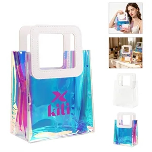 Small Reusable PVC Iridescent Gift Bag W/ Handle