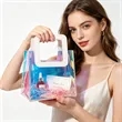 Small Reusable PVC Iridescent Gift Bag W/ Handle | https://www.bestnamebadges.com