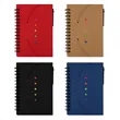 Small Kraft Pocket Spiral Notebook W/ Sticky Flags & Pen | https://www.bestnamebadges.com