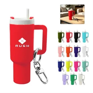 Mini Plastic Tumbler Keychain Chapstick Holders
