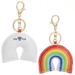 Rainbow Leather Keychain | https://www.bestnamebadges.com