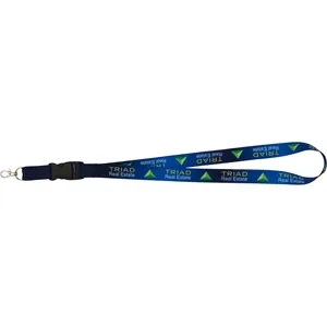 Full Color 1" Lanyard w/ Extension and D-Ring