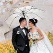 46" Arc Auto Open Transparent Rain Umbrella | https://www.bestnamebadges.com