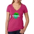 Next Level Ladies CVC Deep V Crew Neck Tee Shirts | https://www.bestnamebadges.com
