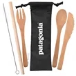 Bamboo Utensils with RPET Pouch | https://www.bestnamebadges.com