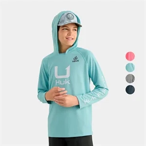 Huk® Youth Quick-Dry Fishing Hoodie with Custom Logo