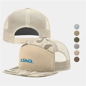 Richardson Printed 7-Panel Flat Bill Trucker Cap