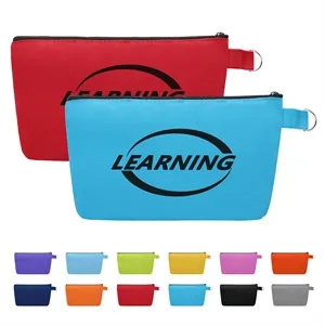 Canvas Zipper Pencil Pouch Travel Cosmetic Bag