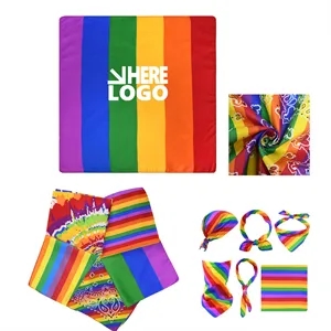 21" Scarf Square Pride Day Rainbow Bandana