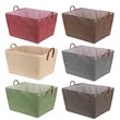 Large Collapsible Storage Basket Bin W/ Leather Handle | https://www.bestnamebadges.com