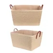 Large Collapsible Storage Basket Bin W/ Leather Handle | https://www.bestnamebadges.com