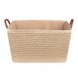 Large Collapsible Storage Basket Bin W/ Leather Handle | https://www.bestnamebadges.com