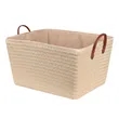 Large Collapsible Storage Basket Bin W/ Leather Handle | https://www.bestnamebadges.com