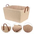 Large Collapsible Storage Basket Bin W/ Leather Handle | https://www.bestnamebadges.com