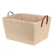 Large Collapsible Storage Basket Bin W/ Leather Handle | https://www.bestnamebadges.com