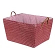 Large Collapsible Storage Basket Bin W/ Leather Handle | https://www.bestnamebadges.com