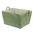 Large Collapsible Storage Basket Bin W/ Leather Handle | https://www.bestnamebadges.com
