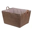 Large Collapsible Storage Basket Bin W/ Leather Handle | https://www.bestnamebadges.com