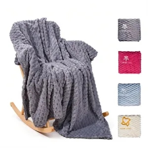 300GSM Flannel Plush Throw Blanket With Custom Logo