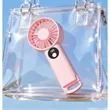 Custom Mini USB Rechargeable Handheld Fan With Hook | https://www.bestnamebadges.com