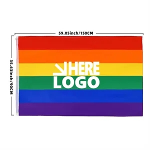 35"x 59" Rainbow Flag Pride Day  MOQ 50