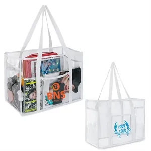 Multi-Pocket Mesh Tote Bag