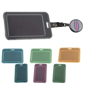 Portable Transparent Card Holder With Retractable Reel