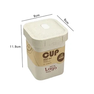 25OZ Wheat Fiber Square Seal Pot