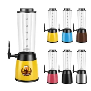 3L Plastic Clear Drink Dispenser Container W/ Ice Cylinder
